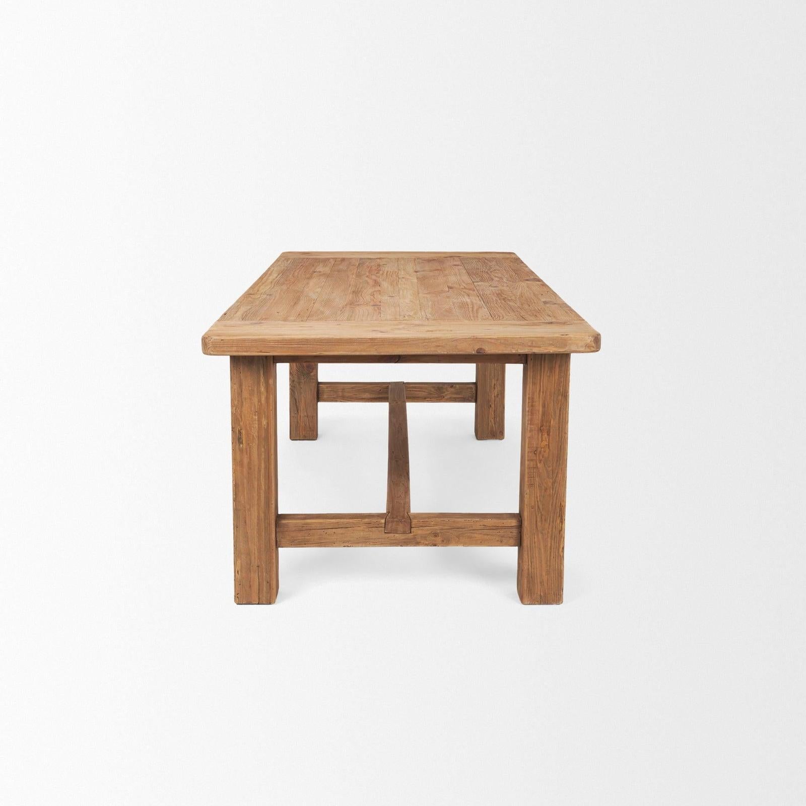 Mercana Stetson Rectangular Natural Brown Wood Dining Table