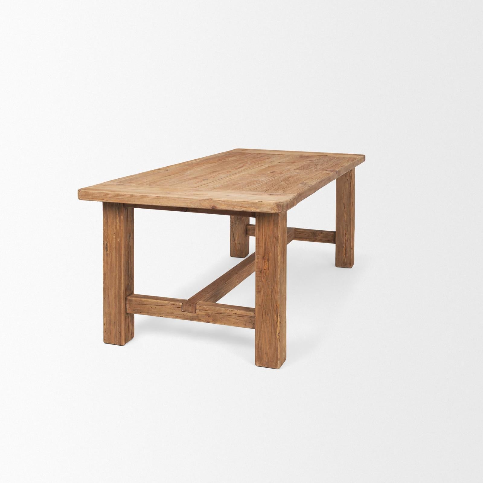 Mercana Stetson Rectangular Natural Brown Wood Dining Table