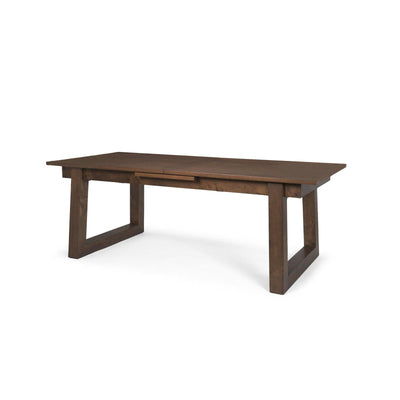 Mercana Takota Dark Brown Rectangular Oak Wood w/ Birch Wood Legs Extendable Dining Table Clearance