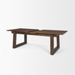 Mercana Takota Dark Brown Rectangular Oak Wood w/ Birch Wood Legs Extendable Dining Table Clearance
