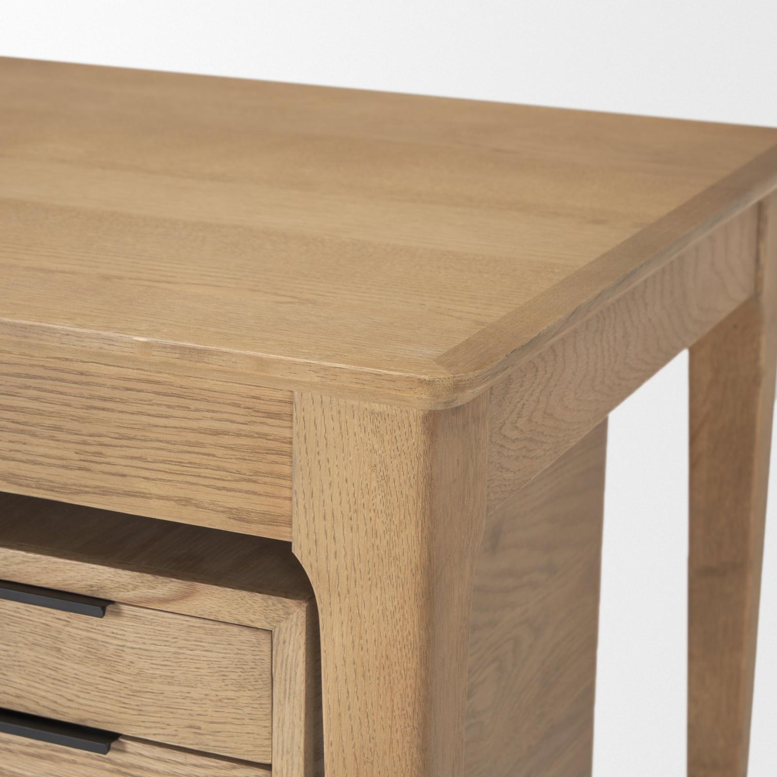 Mercana Tino Light Brown Oak Wood w/ 4 Drawers Desk