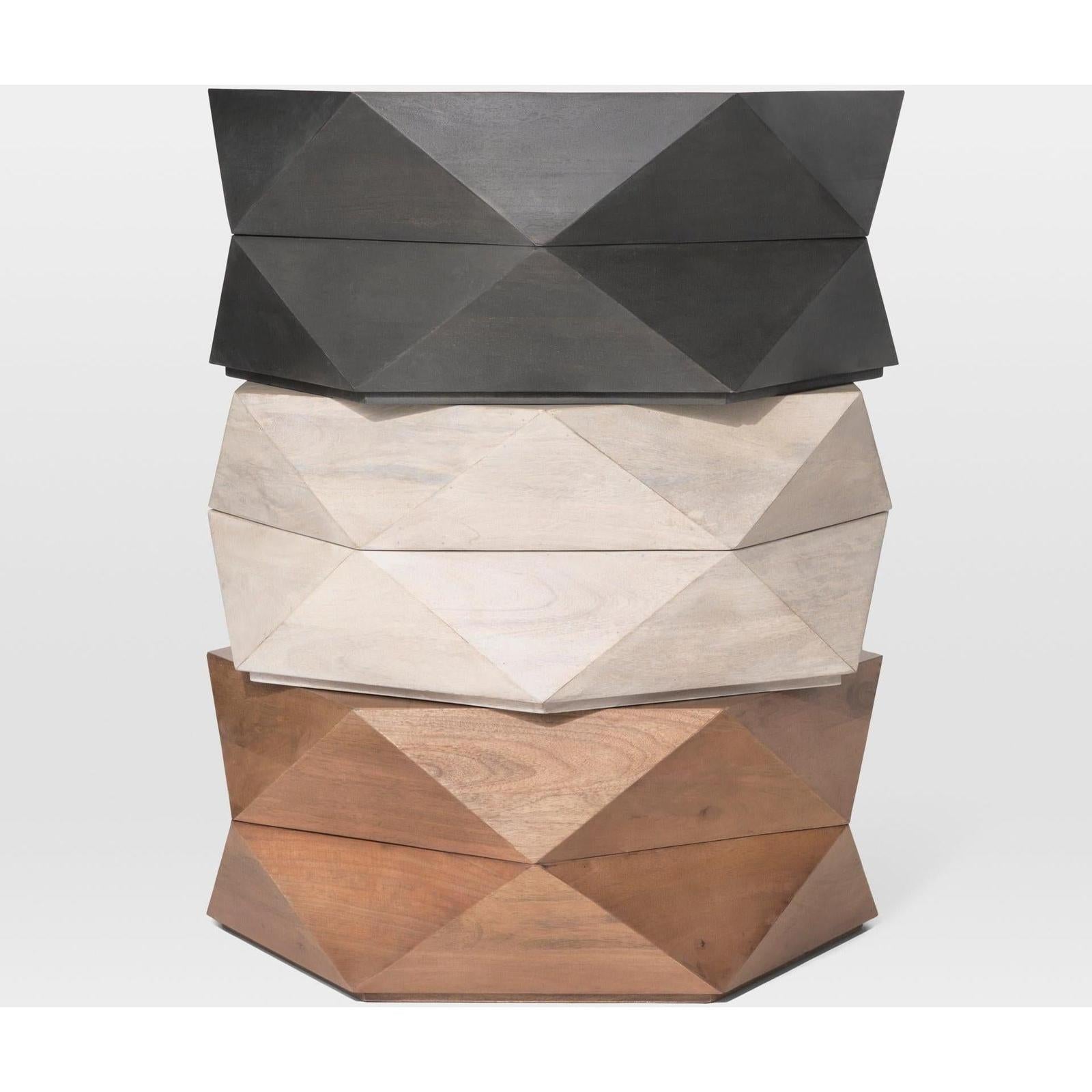 Mercana Arreto Hexagonal Hinged Solid Wood Top and Base Coffee Table
