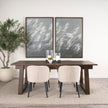 Mercana Takota Dark Brown Rectangular Oak Wood w/ Birch Wood Legs Extendable Dining Table Clearance