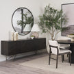 Mercana Darwin Brown Solid Wood Gold Metal Base 4 Cabinet Door Sideboard