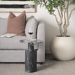 Mercana Taite Solid Dark Gray Marble Pedestal Accent Table