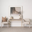 Mercana Topanga Cream Fabric Wrap Wooden Frame Dining Chair