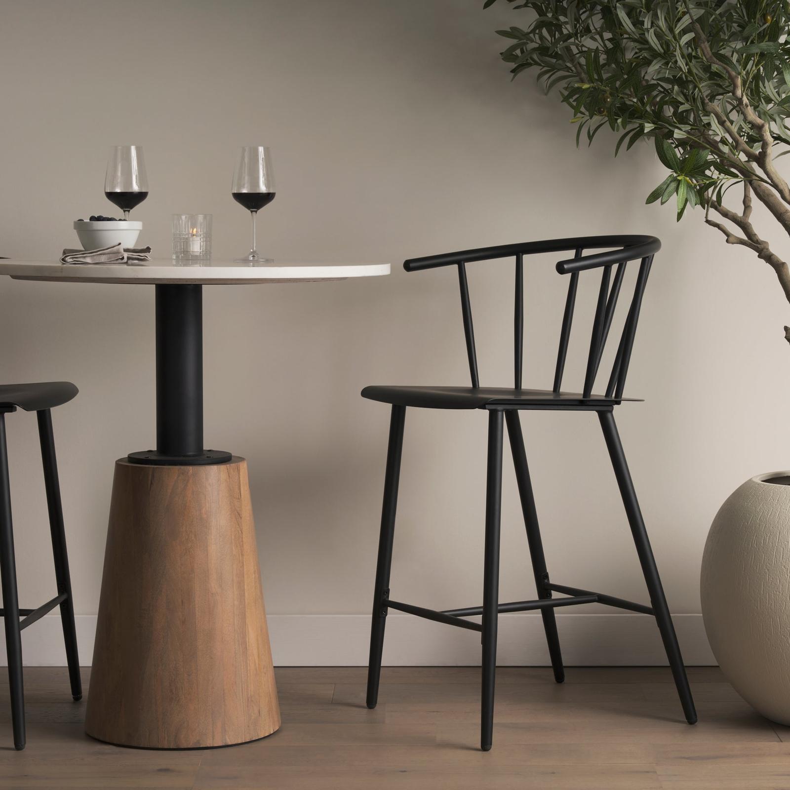 Mercana Colin Black Metal Counter Stool