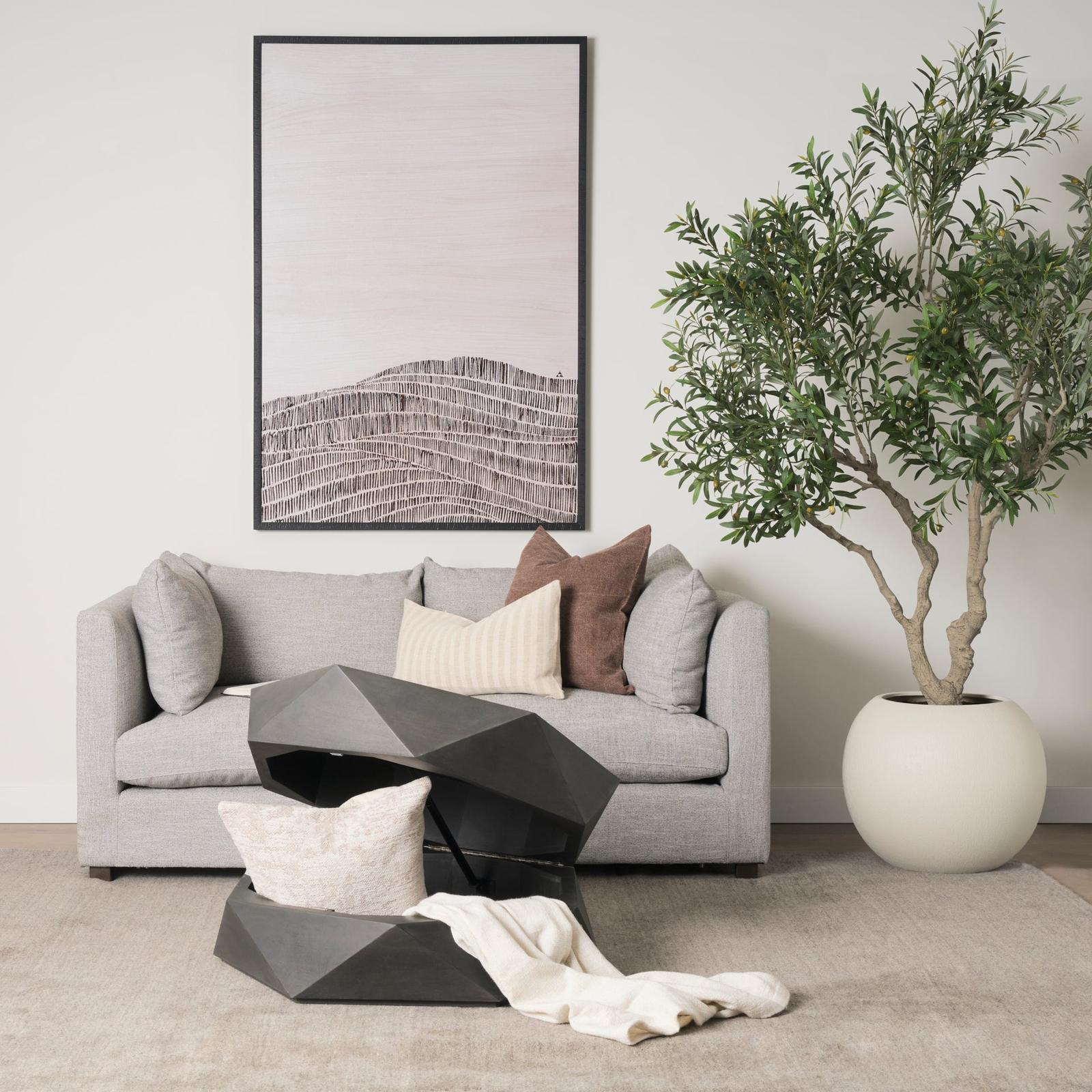 Mercana Arreto Hexagonal Hinged Solid Wood Top and Base Coffee Table