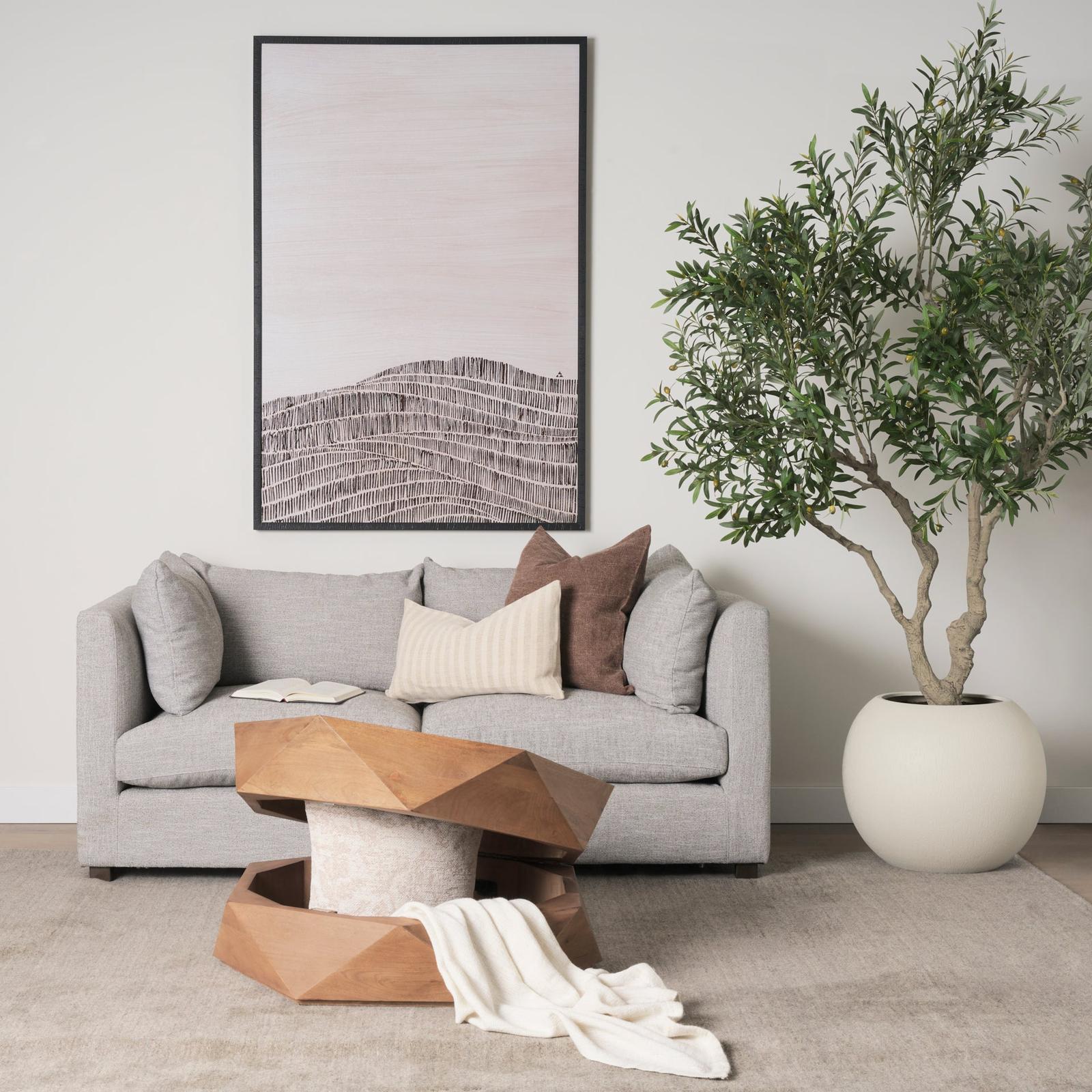 Mercana Arreto Hexagonal Hinged Solid Wood Top and Base Coffee Table