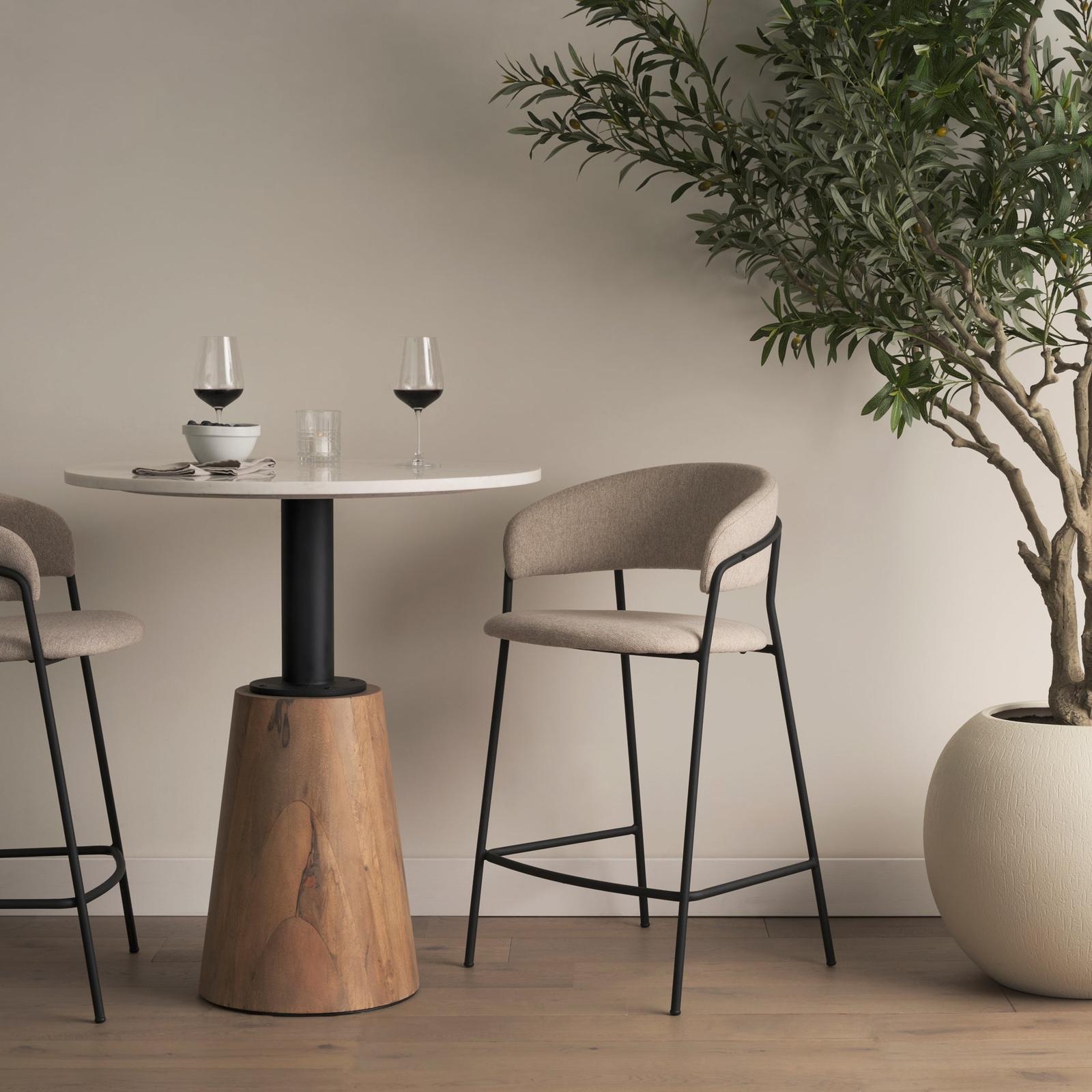 Mercana Carolyn Fabric & Matte Black Metal Counter Stool