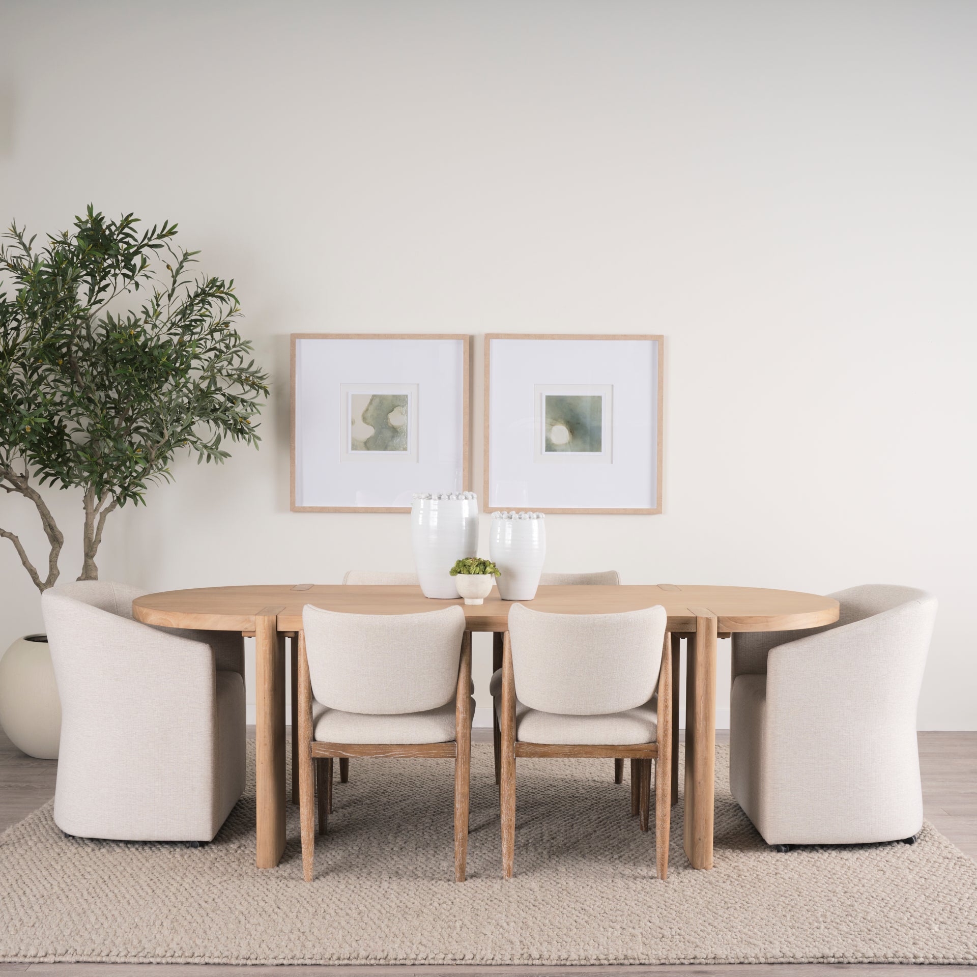 Mercana Sondra Oatmeal Performance Fabric Upholstered Club Dining Chair