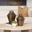 Mercana Perrin Brushed Gold Metal Decorative Vase