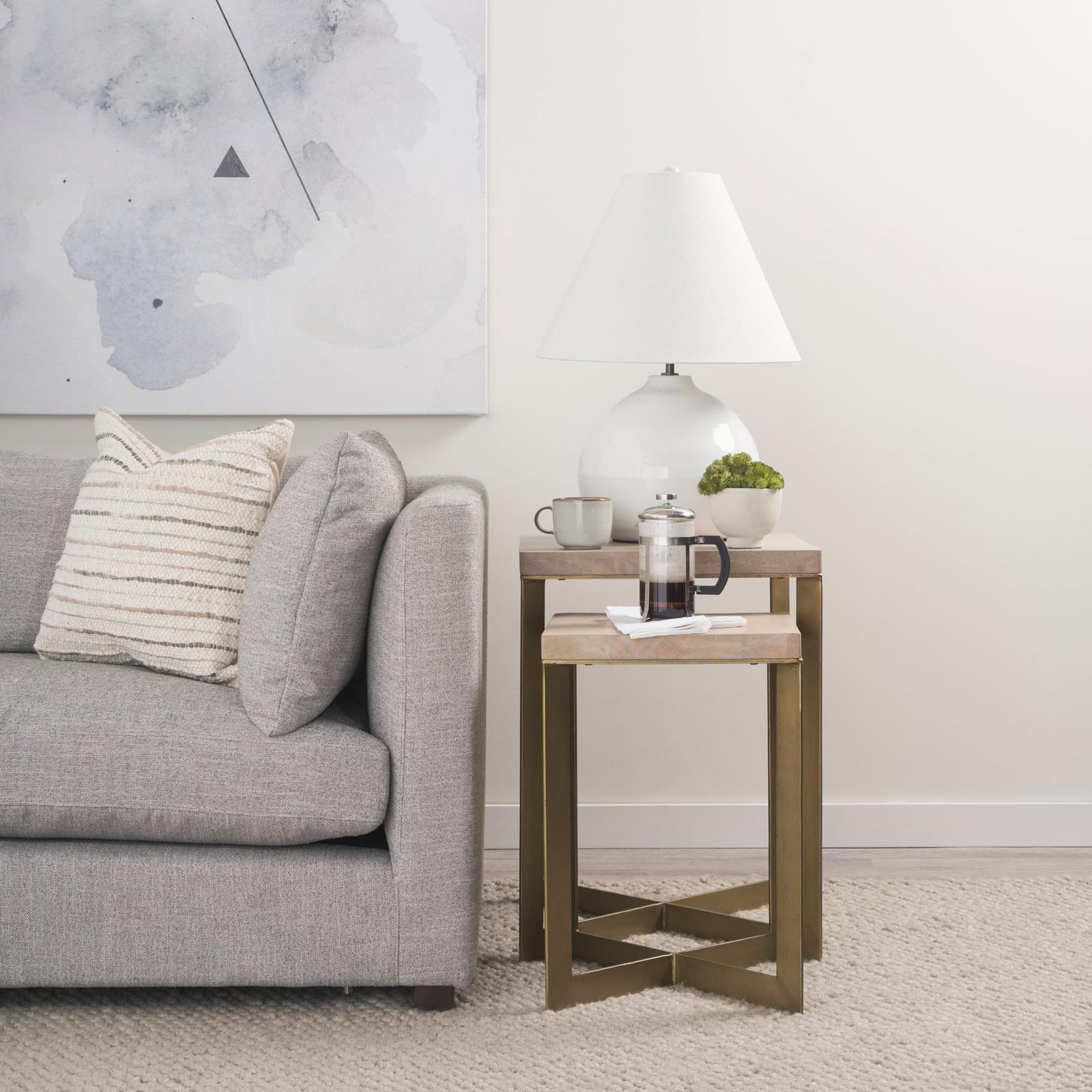 Mercana Faye Gold Metal Base Accent Tables- Set of 2