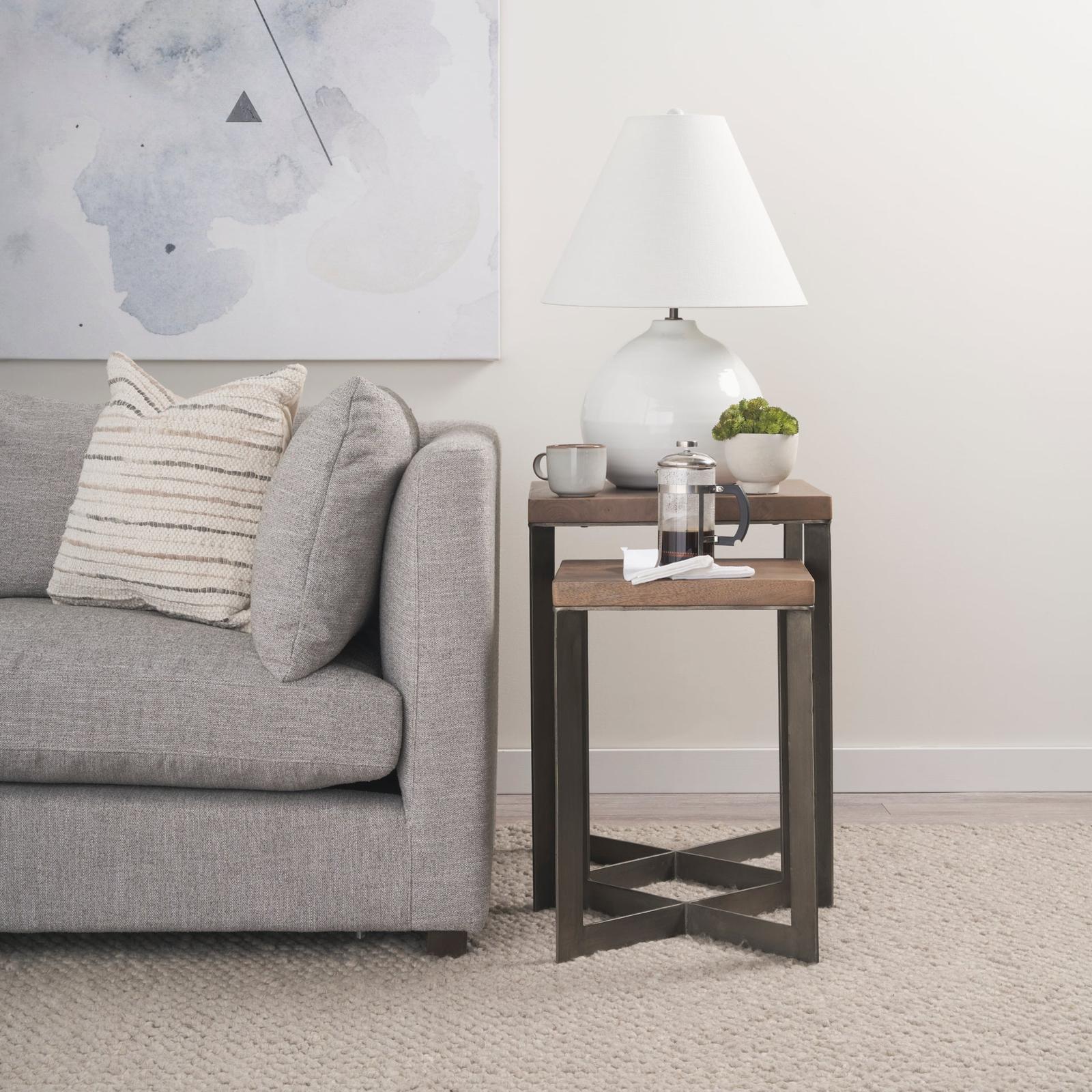 Mercana Faye Gold Metal Base Accent Tables- Set of 2