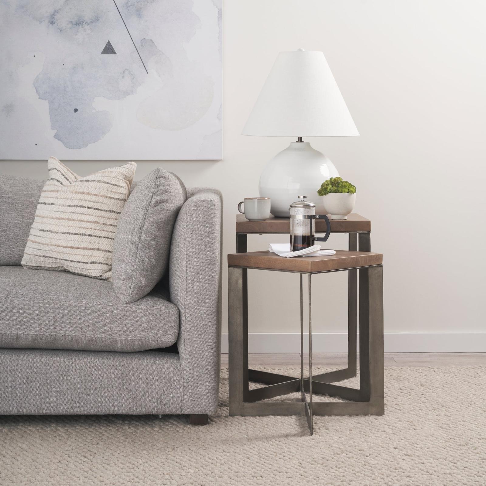Mercana Faye Gold Metal Base Accent Tables- Set of 2