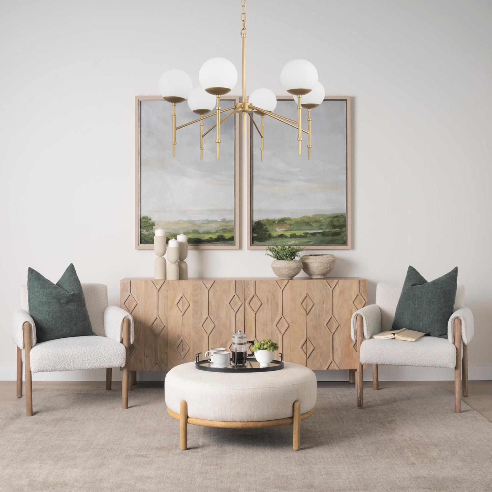 Mercana Edie Frosted Glass Globes 6-Light Chandelier