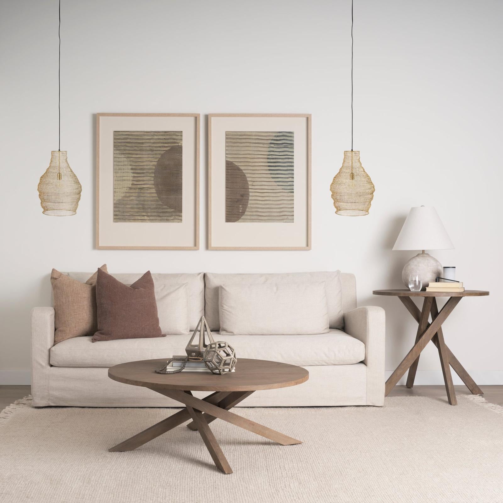 Mercana Halycon Gold Mesh and Iron Pendant Light