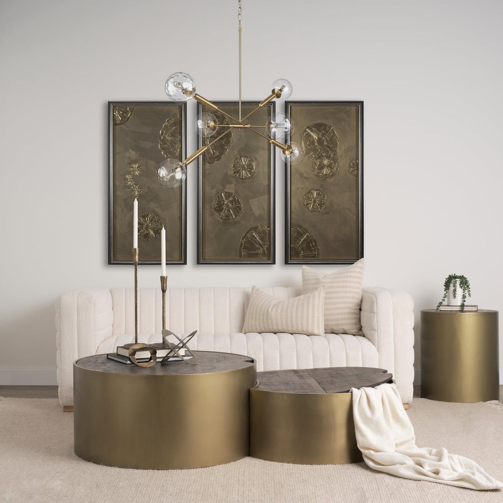 Mercana Britton Gold Metal w/ Clear Glass Globes 6-Light Chandelier
