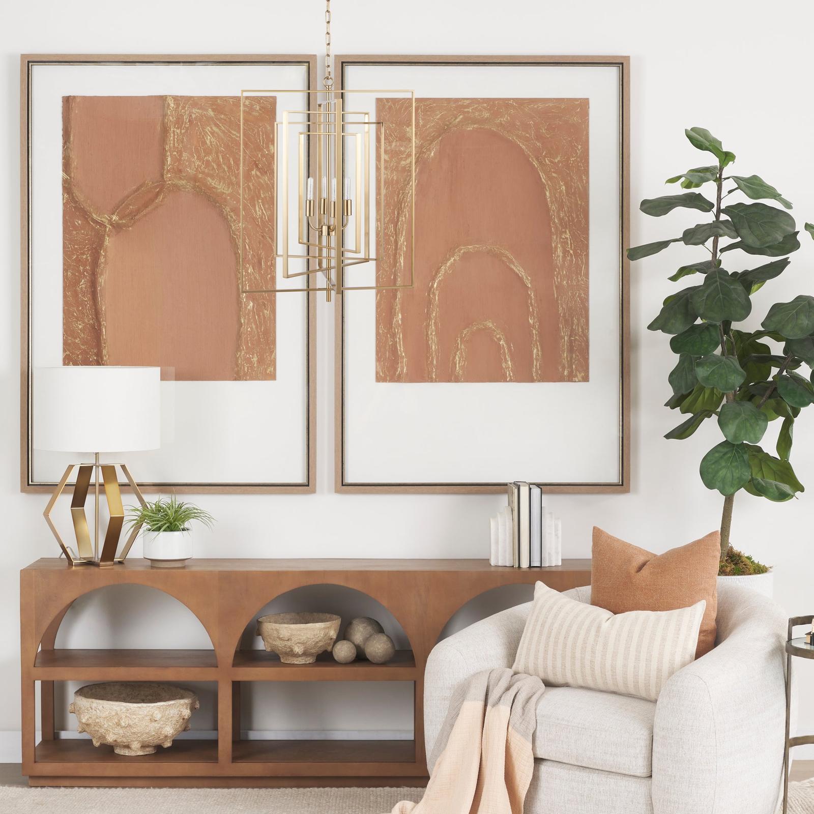 Mercana Colleen Antiqued Gold Metal 4-Light Chandelier