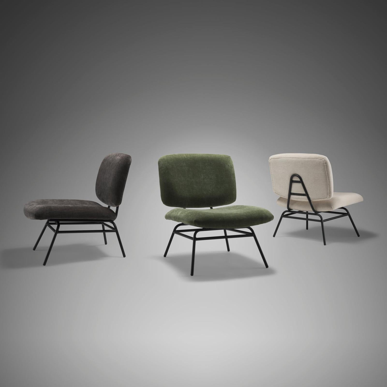 Mercana Nora Matte Black Metal Legs Accent Chair Clearance