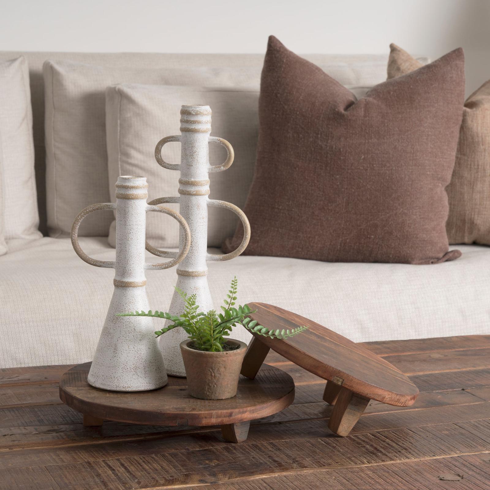 Mercana Ziva Distressed White Metal Sculptural Object