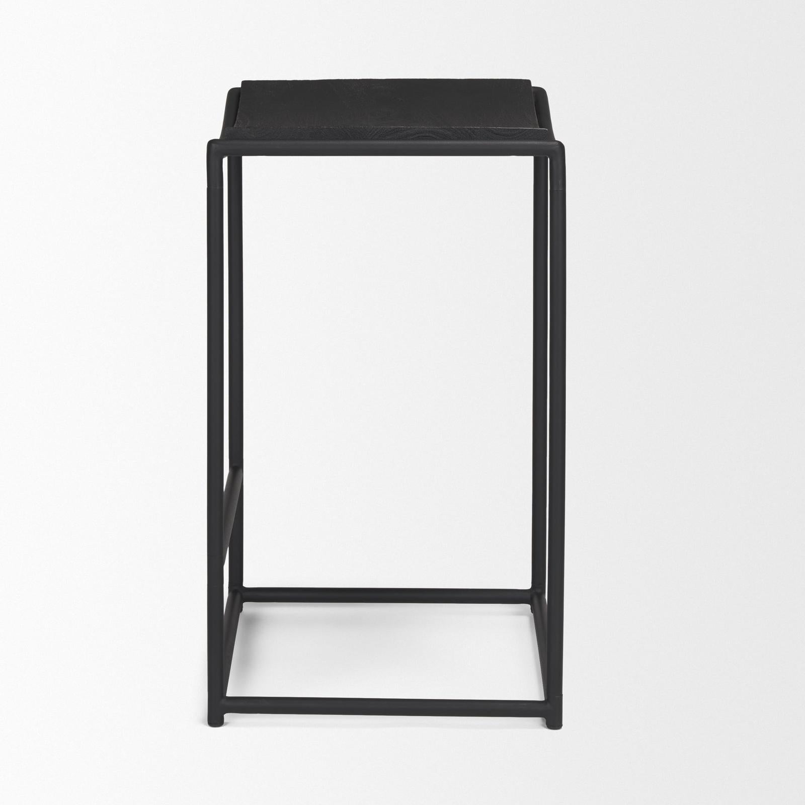 Mercana Taniel Black Metal Counter Stool