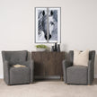 Mercana Dunstan Accent Chair Upholstered Gray Twill Fabric and Medium Brown Wood Feet Clearance