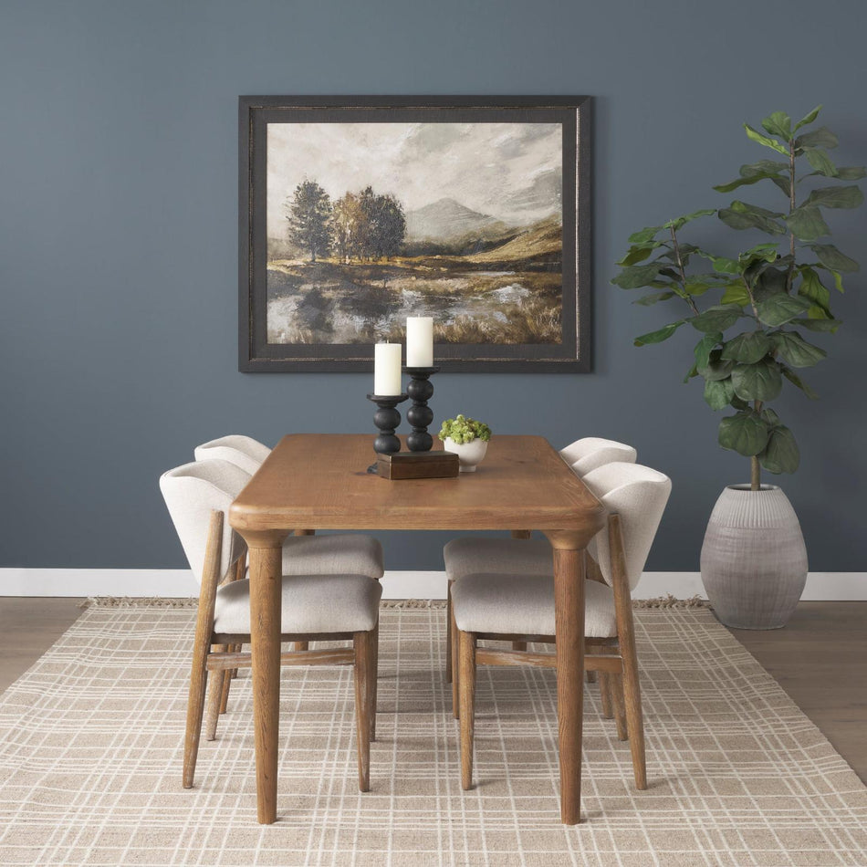 Mercana Suvan Light Brown Rectangular Oak Wood Dining Table