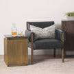 Mercana Satima Marble w/ Gold Metal Square Fluted Accent Table