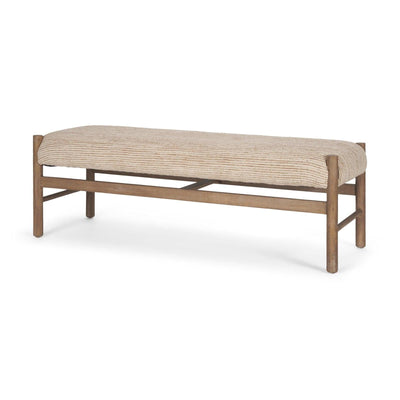 Mercana Tadi Rectangular Dark Brown Wood w/ Rug Seat Bench Clearance