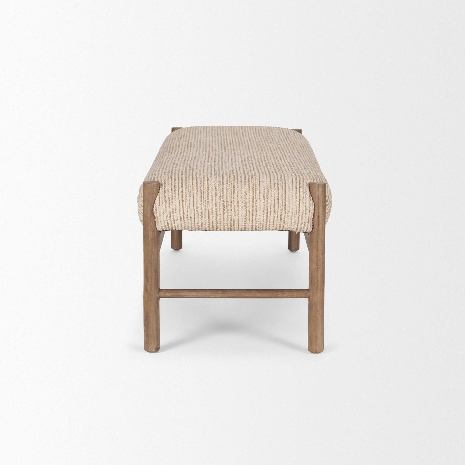 Mercana Tadi Rectangular Dark Brown Wood w/ Rug Seat Bench Clearance