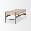 Mercana Tadi Rectangular Dark Brown Wood w/ Rug Seat Bench Clearance