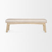Mercana Taimo White Washed Light Brown Wood w/ Striped Fabric Seat Bench Clearance