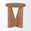 Mercana Tahlia Round Natural Brown Wood w/ Angled Legs Stool Clearance