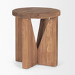 Mercana Tahlia Round Natural Brown Wood w/ Angled Legs Stool Clearance