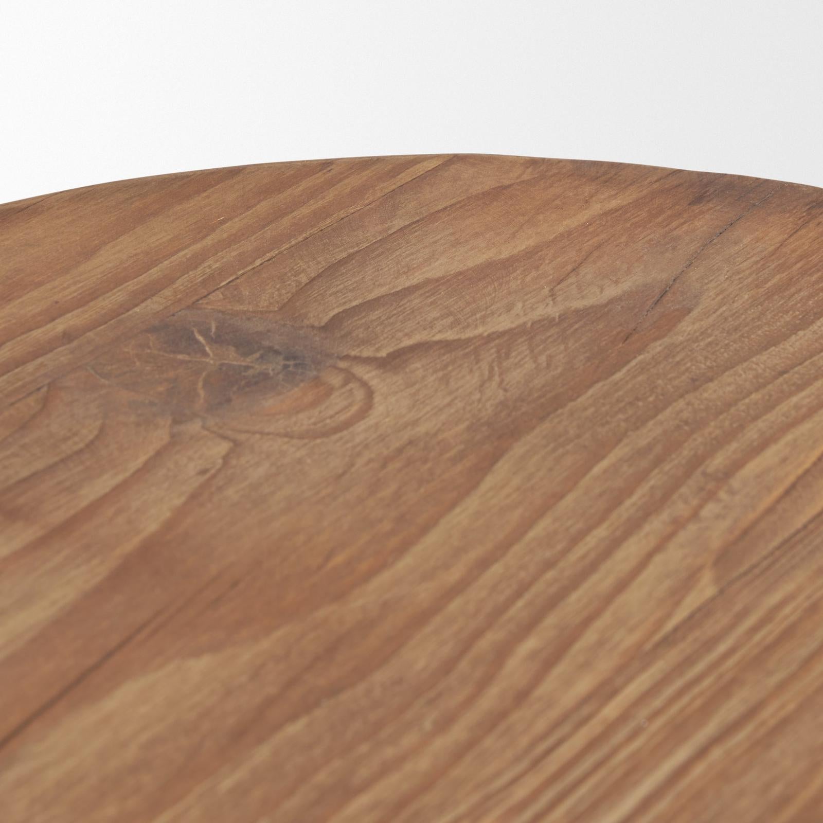 Mercana Tahlia Round Natural Brown Wood w/ Angled Legs Stool Clearance