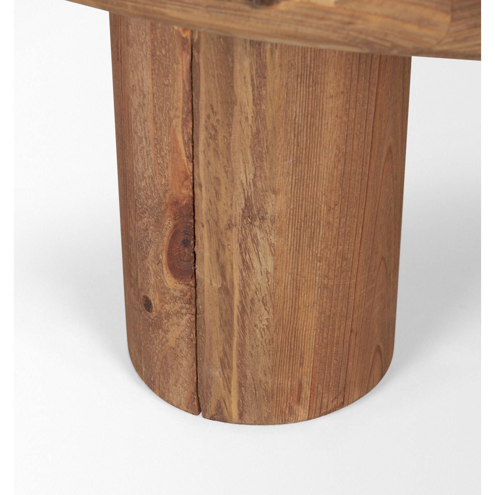 Mercana Tucson Natural Wood w/ Round Black Oak Top Coffee Table Clearance