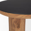 Mercana Tucson Natural Wood w/ Round Black Oak Top Side Table Clearance