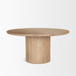 Mercana Terra Dark Brown Wood Round Fluted Dining Table