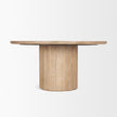 Mercana Terra Dark Brown Wood Round Fluted Dining Table