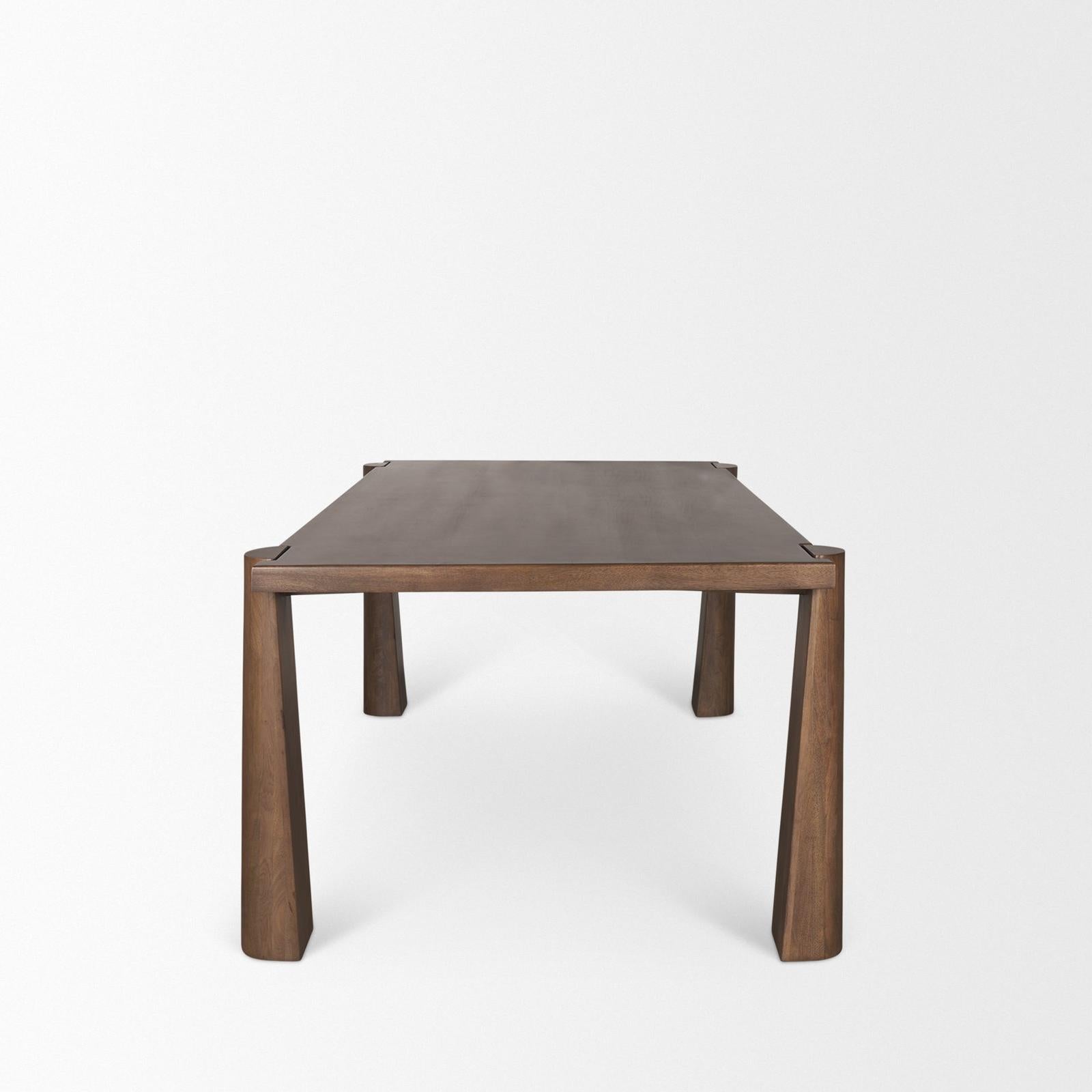 Mercana Tammar Rectangular Brown Wood w/ Tapered Legs Dining Table