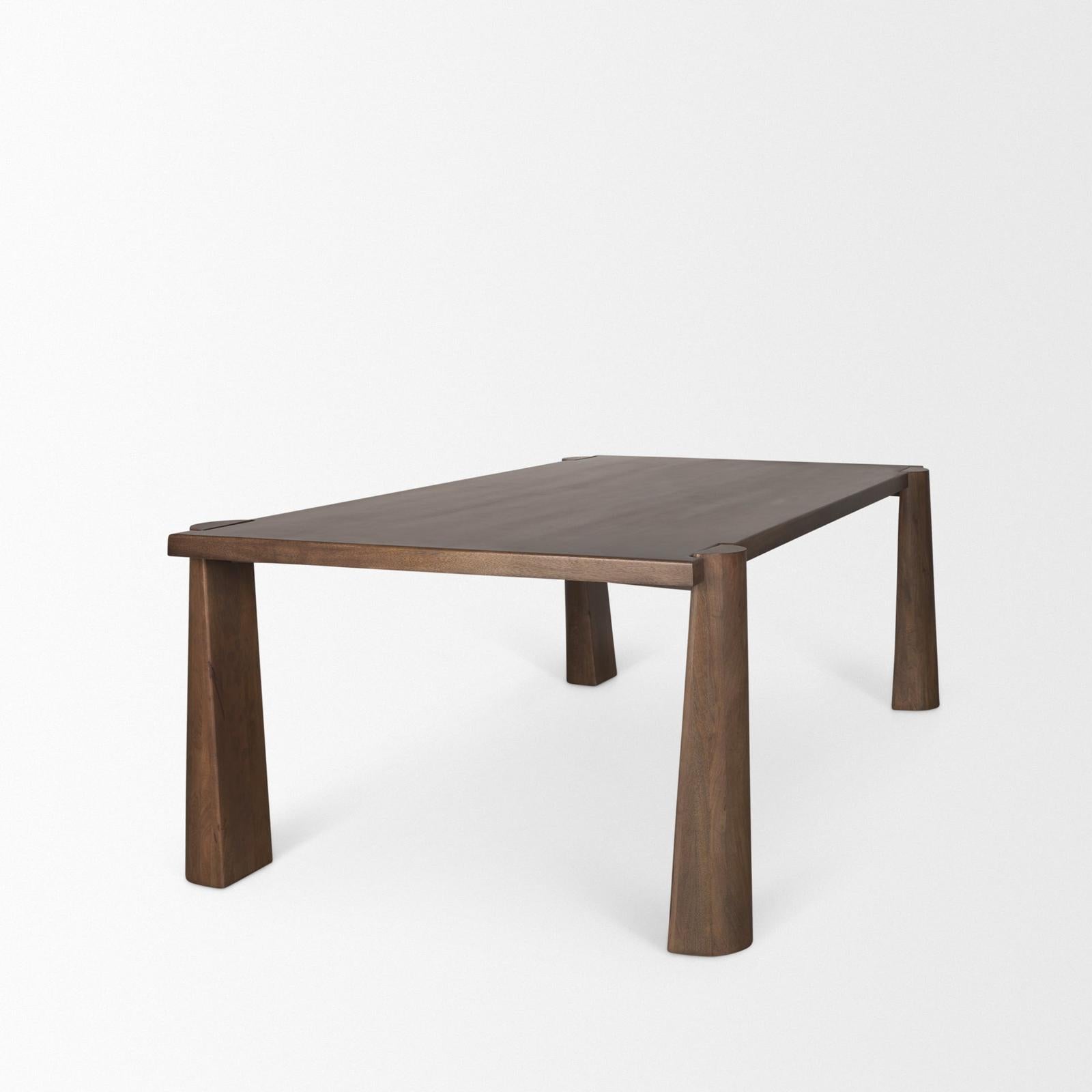 Mercana Tammar Rectangular Brown Wood w/ Tapered Legs Dining Table