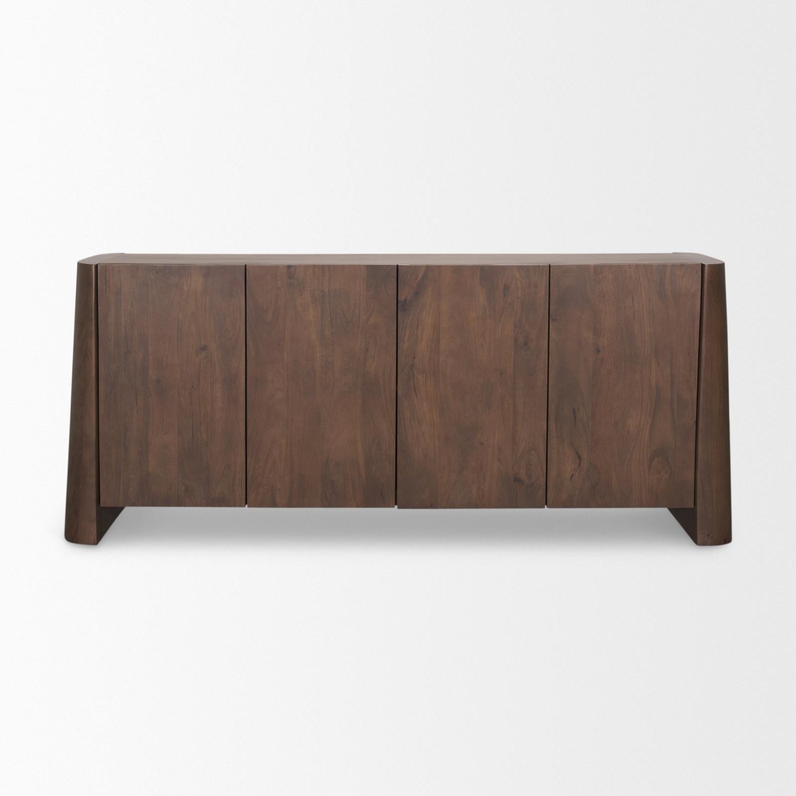 Mercana Tammar Brown Wood 4-Door Sideboard