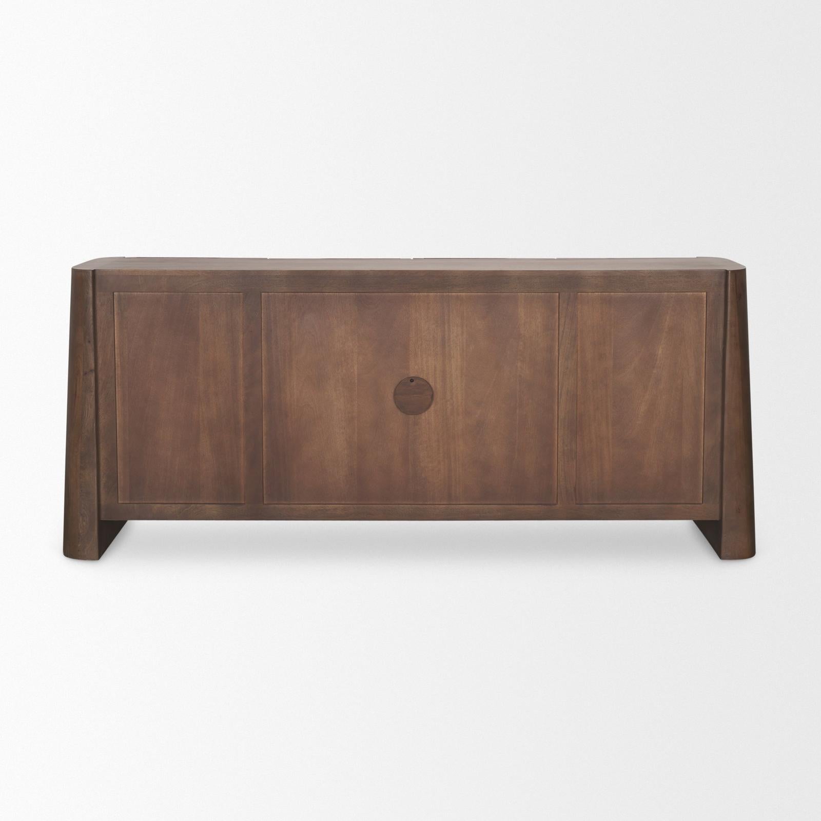 Mercana Tammar Brown Wood 4-Door Sideboard