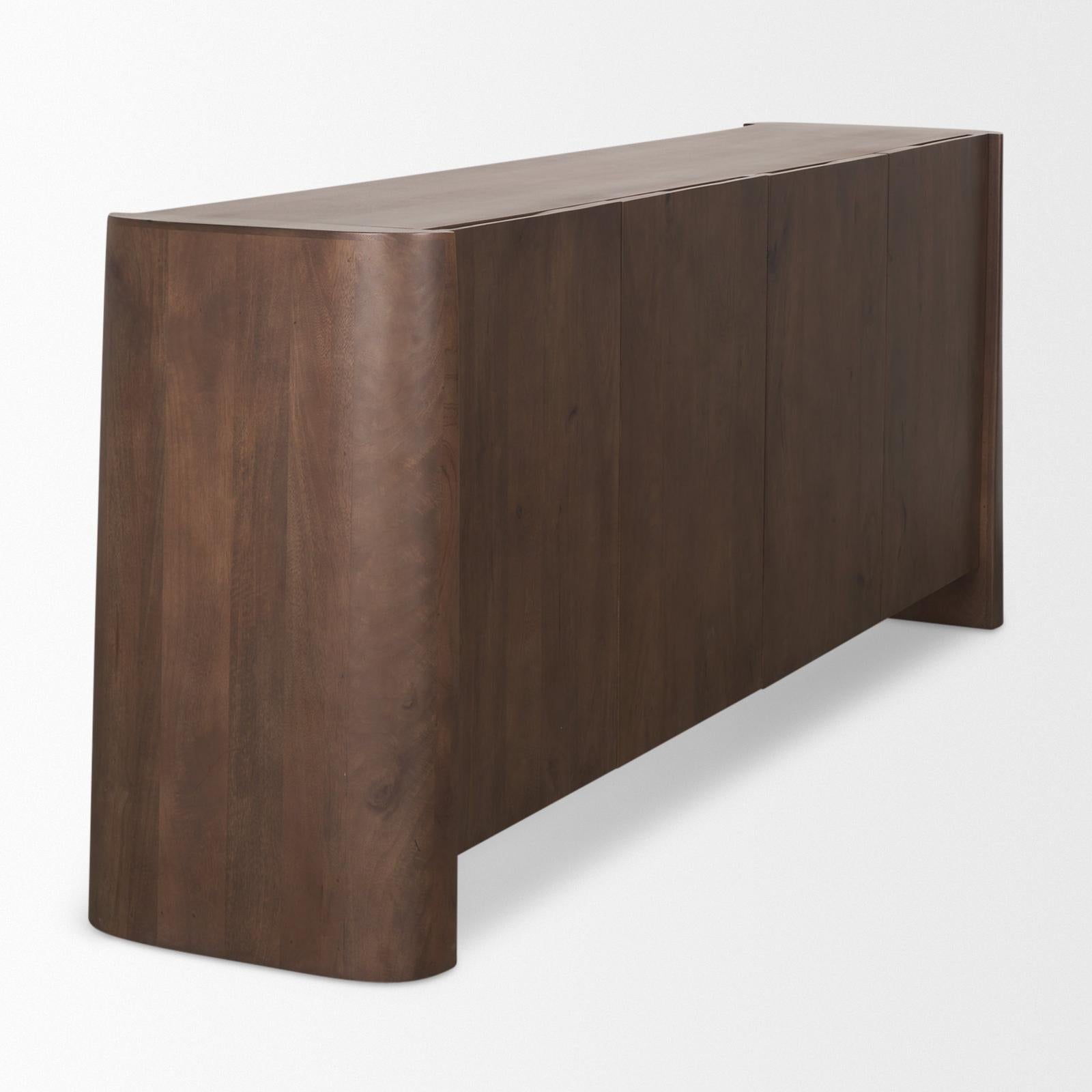 Mercana Tammar Brown Wood 4-Door Sideboard