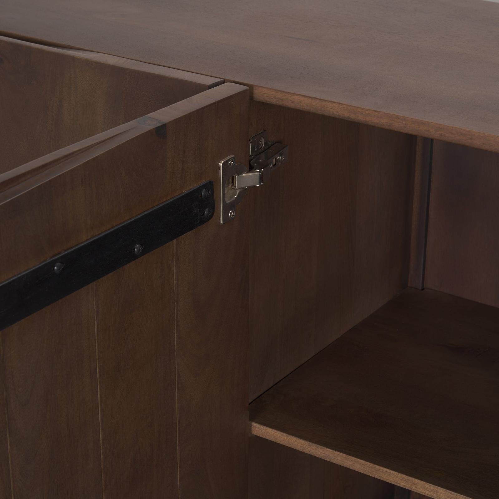 Mercana Tammar Brown Wood 4-Door Sideboard