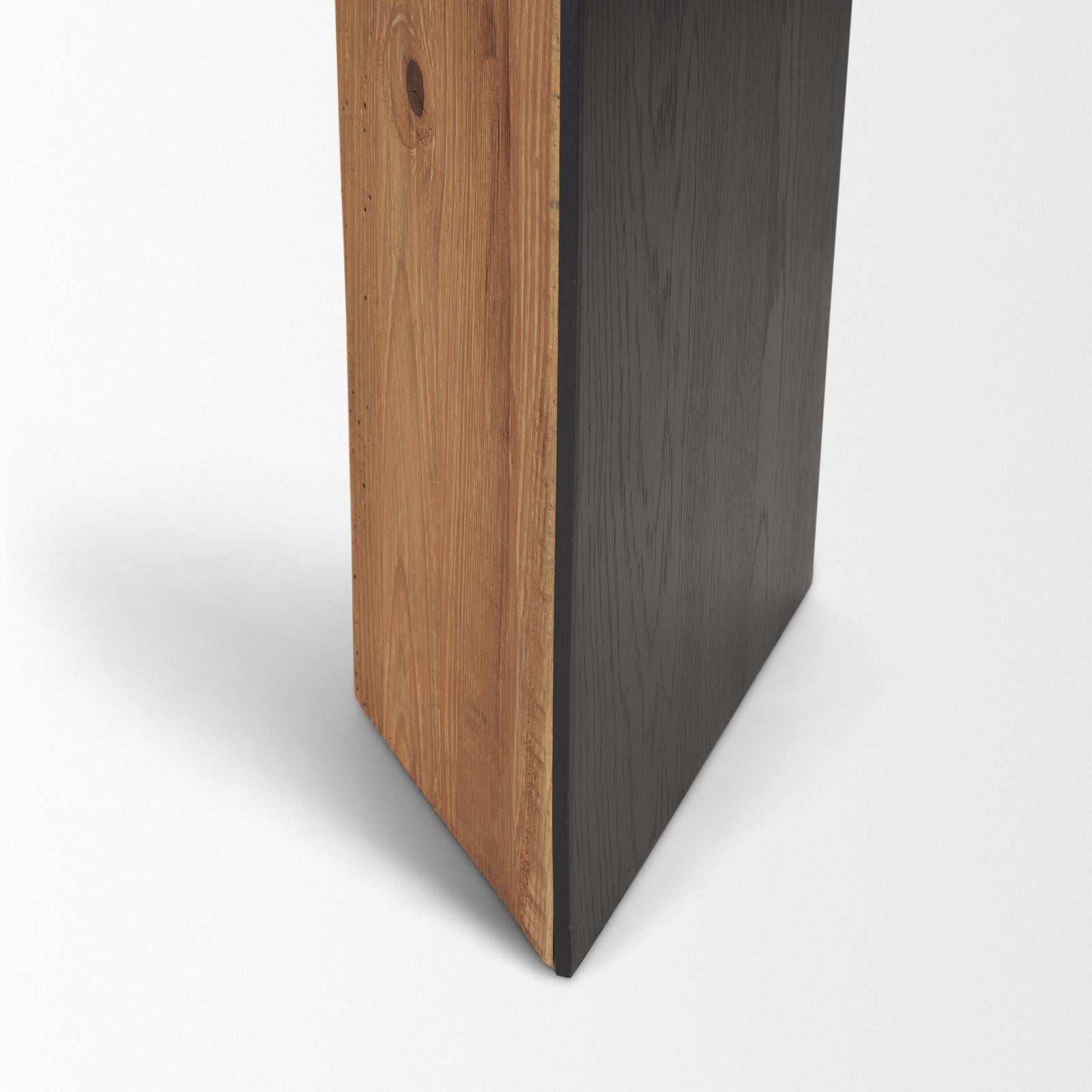 Mercana Tabor Natural Wood w/ Black Oak Waterfall Console Table Clearance