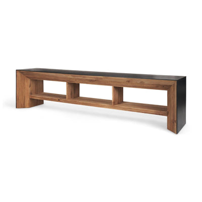 Mercana Tabor Natural Wood w/ Black Oak Waterwall Media Console Clearance