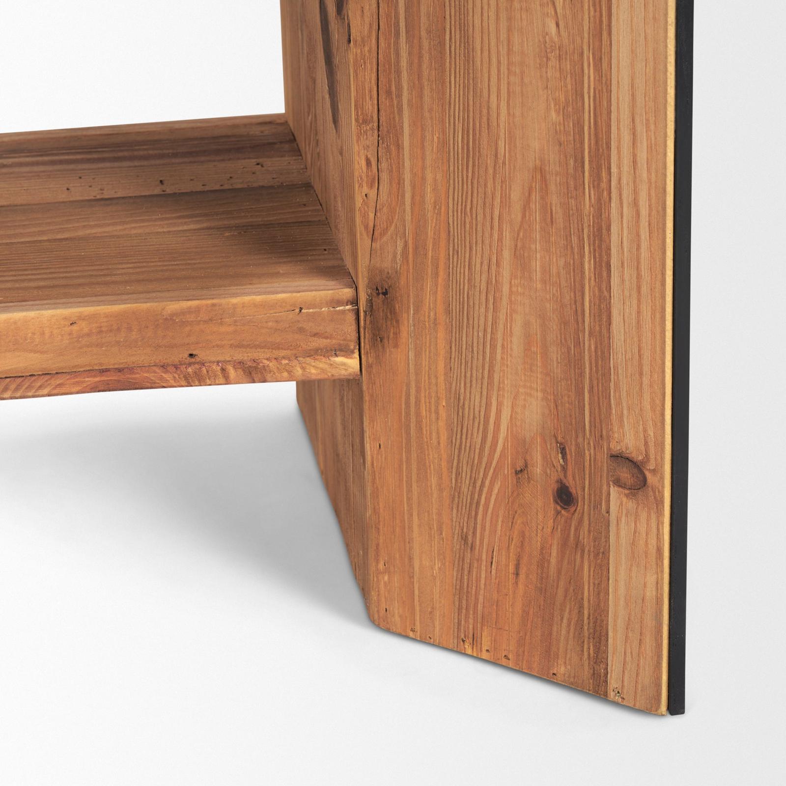 Mercana Tabor Natural Wood w/ Black Oak Waterwall Media Console Clearance