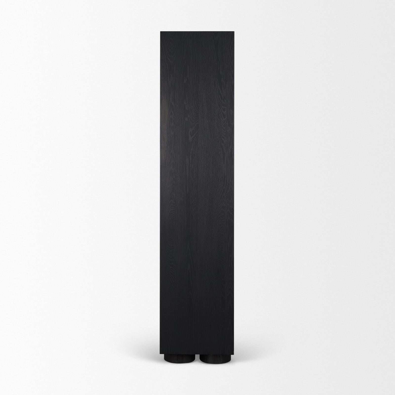 Mercana Tabor Natural Wood w/ Black Oak Frame Bookcase Clearance